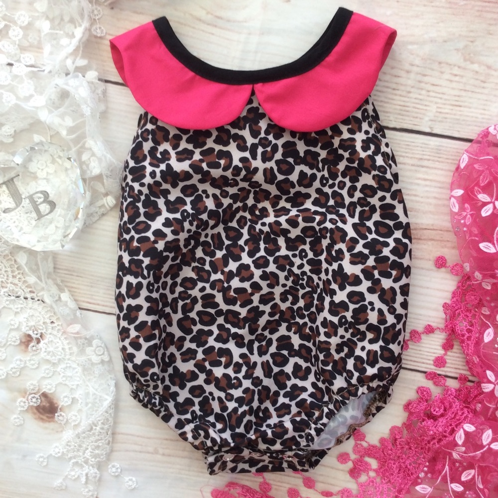 Boutique Baby Girls Animal Print Romper